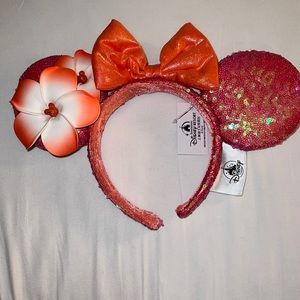 New Disney Ears Pink Floral Sequin Mickey Disney Parks Ears
